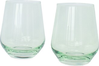 Estelle Colored Glass Tinted Stemless Wine Glasses 2-Piece Set