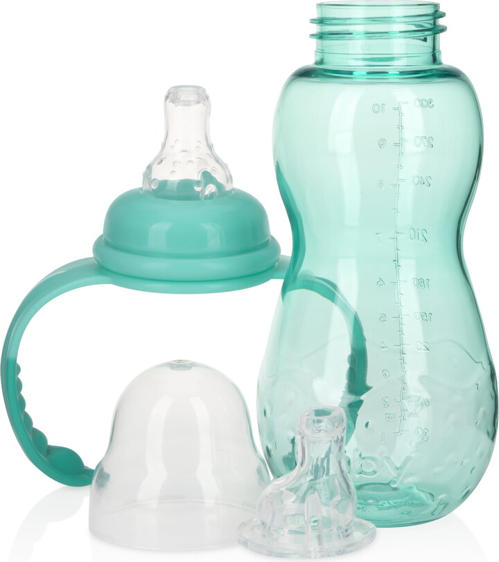 Nuby Bottle-to-Soft Spout Sippy Cup Non-Drip Standard Neck Baby Bottle, 10 fl oz