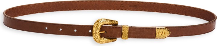 VLOGO Signature Skinny Leather Belt