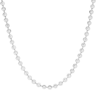 Sphera Milano 14K White Gold Plated Sterling Silver Ball Chain Necklace
