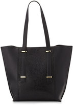 Thumbnail for your product : Neiman Marcus Textured Paneled Slim Tote Bag, Black