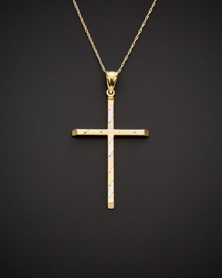 9ct Gold Crucifix pendant patonce Italy 3.5cm. Made in Italy by UnoAerre.