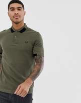 Thumbnail for your product : Fred Perry colour block collar polo in green