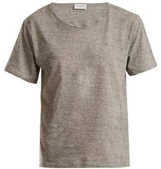 Saint Laurent Classic Crew Neck T Shirt - Womens - Light Grey