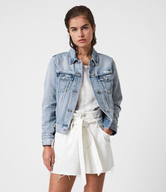 all saints white denim jacket