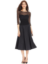 Thumbnail for your product : Jessica Howard Three-Quarter-Sleeve Illusion A-Line Dress
