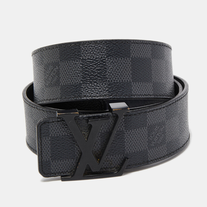 Louis Vuitton Damier Infini LV Initiales 40mm Reversible Belt, Grey, 90