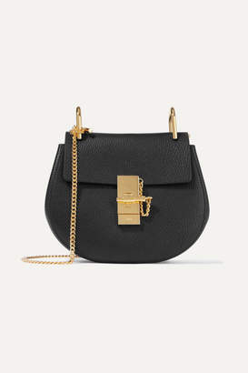 Chloé Drew Mini Textured-leather Shoulder Bag - Black