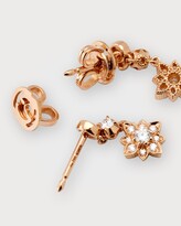 Thumbnail for your product : Gucci GG Flora 15mm Yellow Gold Dangle Earrings with Diamonds