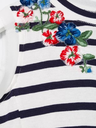 Ermanno Scervino floral embroidery striped blouse