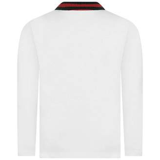 Gucci GUCCIBaby Boys White Long Sleeve Polo Top