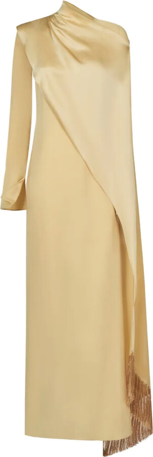 Taller Marmo Mounia draped fringe maxi dress