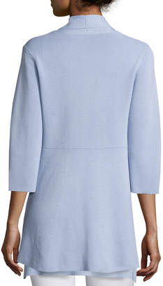 Eileen Fisher 3/4-Sleeve Silk/Organic-Cotton Jacket, Delfina