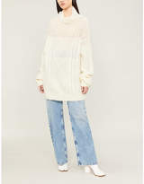 Thumbnail for your product : Maison Margiela Cable-knit mohair-blend jumper