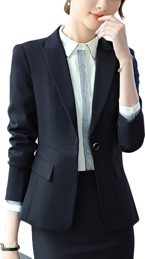 Meichang Women's Piece Business Suits Formal Slim Long Sleeve