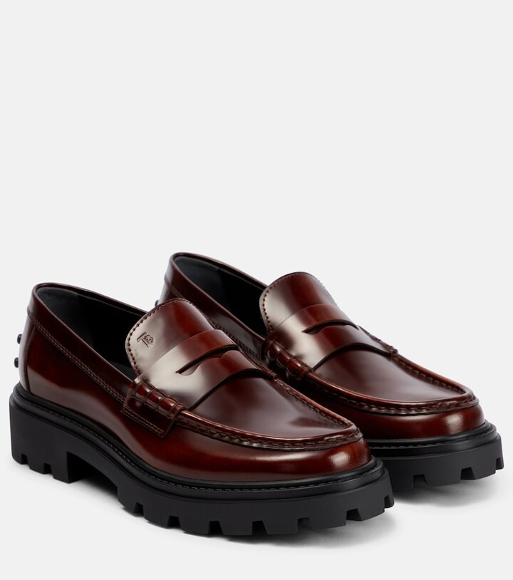 Tod's Platform leather penny loafers ShopStyle