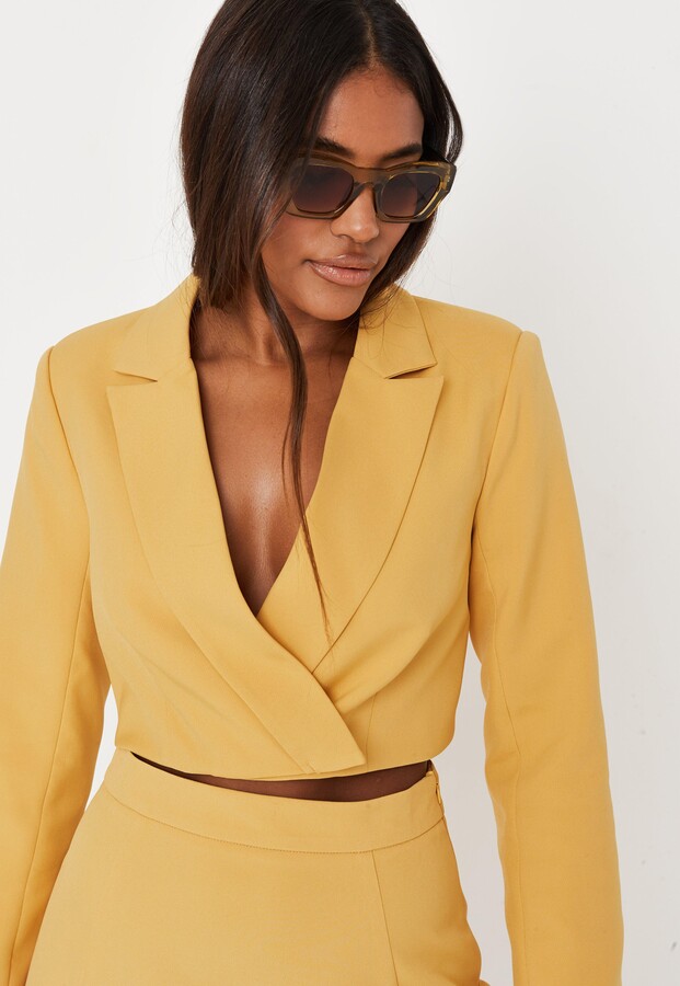 yellow fitted jacket