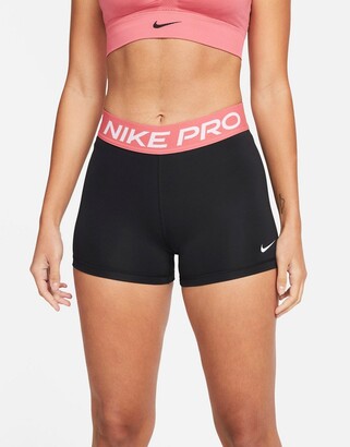 nike pro shorts with pink waistband