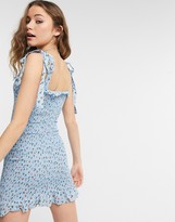 Thumbnail for your product : Free People Bella Smocked Slip in Blue