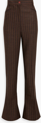 Acne Studios Striped wool and cotton-blend flared pants