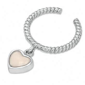 Zales Heart Dangle Toe Ring with Crystal Accents in Sterling Silver