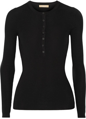Michael Kors Collection - Ribbed Merino Wool Sweater - Black