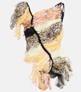 Crochet silk-blend top 