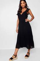 Thumbnail for your product : boohoo Boutique Ruffle Pleated Midi Skater Dress