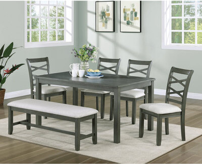 August Grove Corran Piece Fabric And Wood Dining Set With Bench