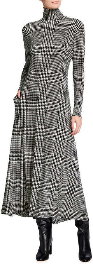 black turtleneck swing dress