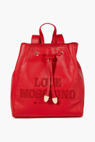 Thumbnail for your product : Love Moschino Embroidered faux pebbled-leather backpack