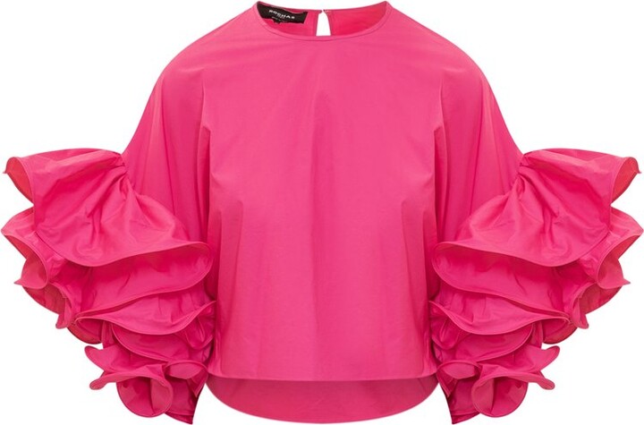 Rochas Ruffled Sleeve Top