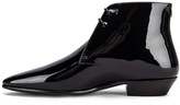 Thumbnail for your product : Saint Laurent Jonas Lace Up Patent Booties in Black | FWRD