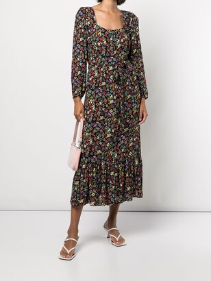HVN Floral-Print Maxi Dress
