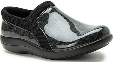 Alegria Duette Printed Patent Slip On Clogs
