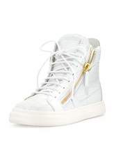 Thumbnail for your product : Giuseppe Zanotti Crocodile-Embossed High-Top Sneaker, Bianco