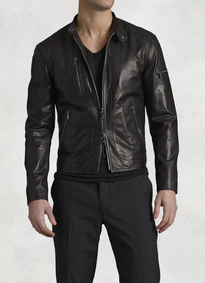 John Varvatos Lambskin Leather Jacket - ShopStyle