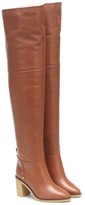 Thumbnail for your product : Valentino Garavani Garavani Rockstud 85 shearling-lined over-the-knee boots