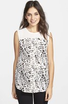 Thumbnail for your product : Vince Camuto Chiffon Yoke Leopard Print Sleeveless Top