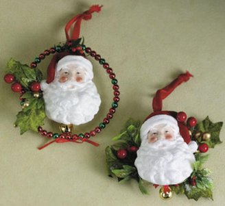 Midwest Mid-West Elegant Santa Claus in a Beaded Wreath Christmas Ornament