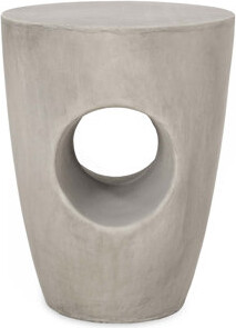 Ebern Designs 14.5'' Modern Minimalist Magnesia Oxide Side Table With Sculptural Hollow Design – Durable And Lightweight Perfect For Indoor Or Outdoor Use