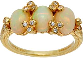 Judith Ripka Sterling Silver & 14K Clad Ethiopian Opal Ring