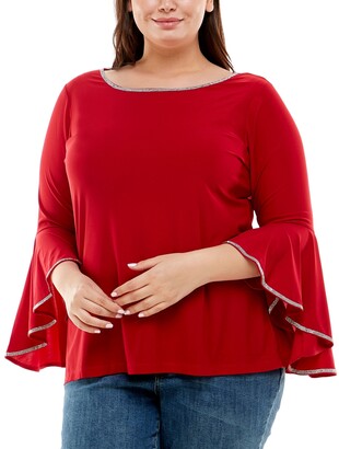 Women's Red Bell Sleeve Tops | ShopStyle