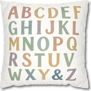 Oveesha Alphabet and Numbers Kids Play Room Throw Pillow Cover For Toddler Room Educational Decor