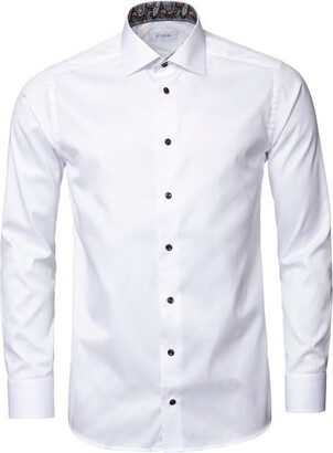 Eton Contemporary Fit Twill Dress Shirt