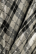 Thumbnail for your product : Ganni Checked Silk-blend Lamé Midi Wrap Dress
