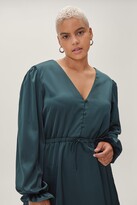Thumbnail for your product : Nasty Gal Womens Plus Size Frill Hem Satin Skater Dress