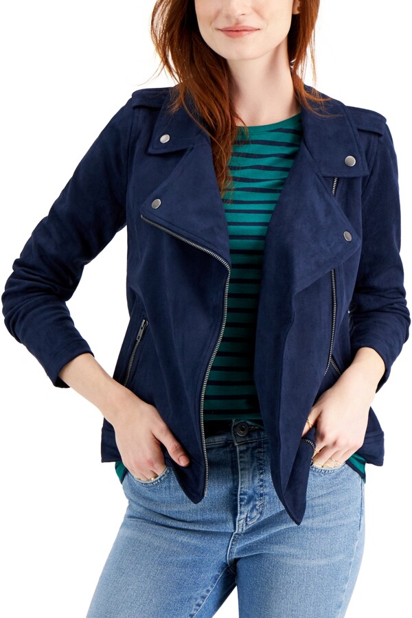 petite faux suede jacket