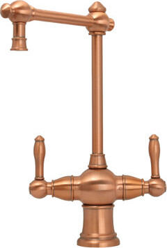 Akicon Two-Handles Copper Drinking Water Filter Faucet, Dual Lever Hot and Cold Water Faucet