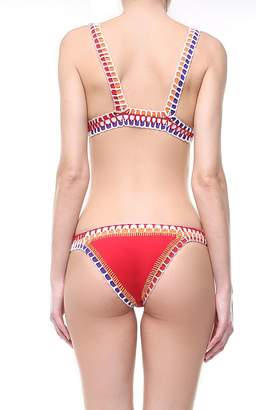 Kiini Kaia Croquet-trimmed Triangle Bikini Top